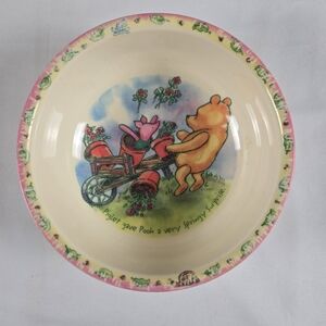 Vintage Disney Winnie the Pooh And Piglet Kids Bowl Spingtime